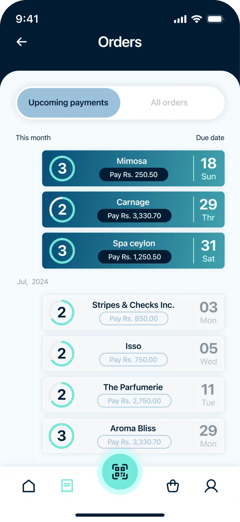 Track and manage payments