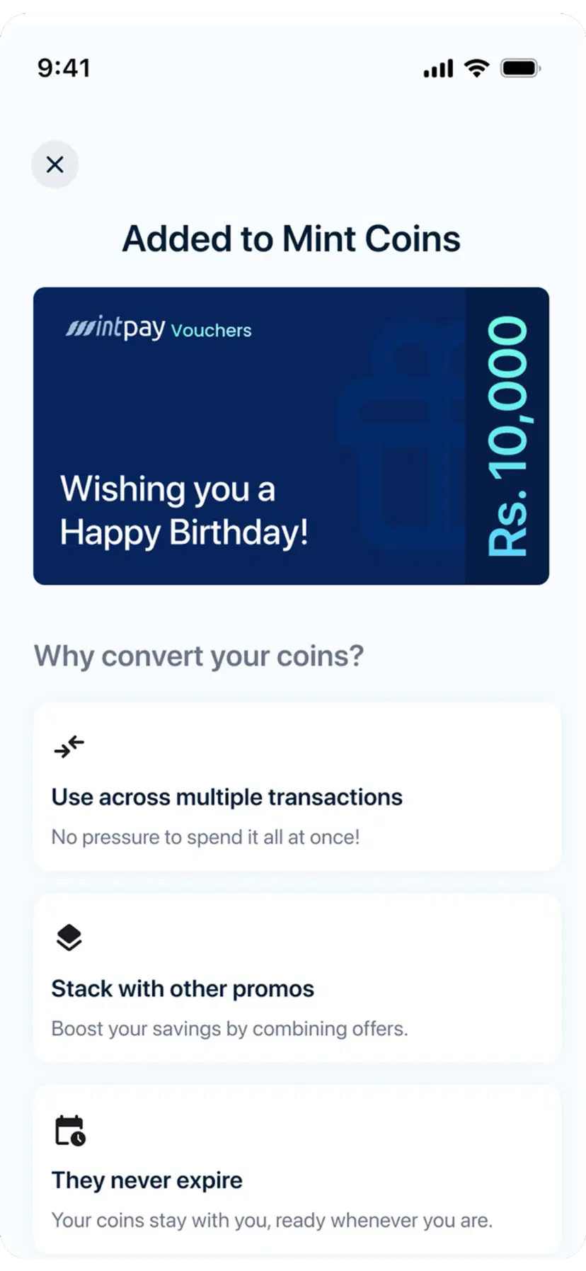 Convert Vouchers to Mint Coins