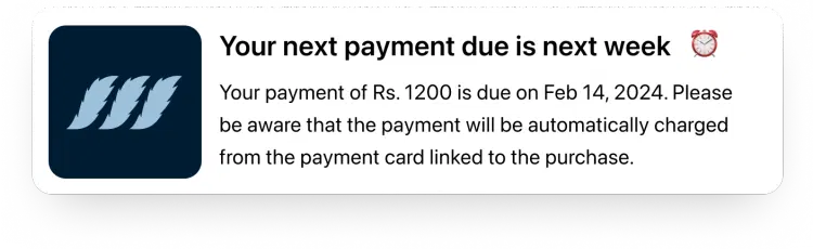 Next Payment Notification